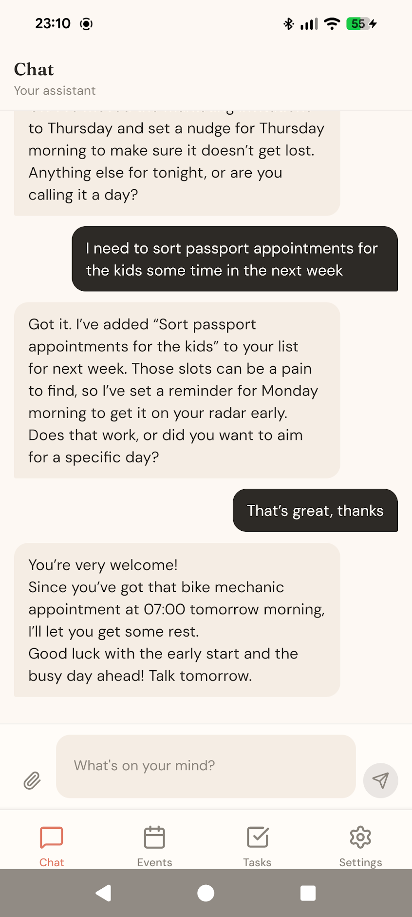 Chat with AI assistant